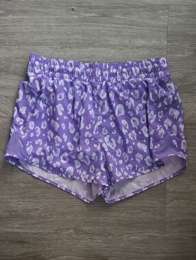 all in motion Purple and White Leopard-Print Workout Shorts